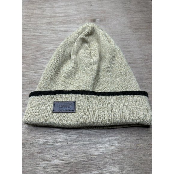 Levis Tan Brown Beanie One Size Knitted - Picture 1 of 3